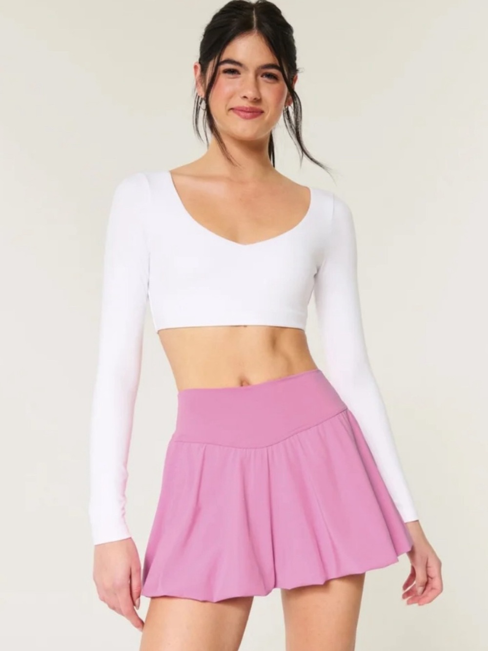 Gilly Hicks Light Pink Skater Mini Skirt